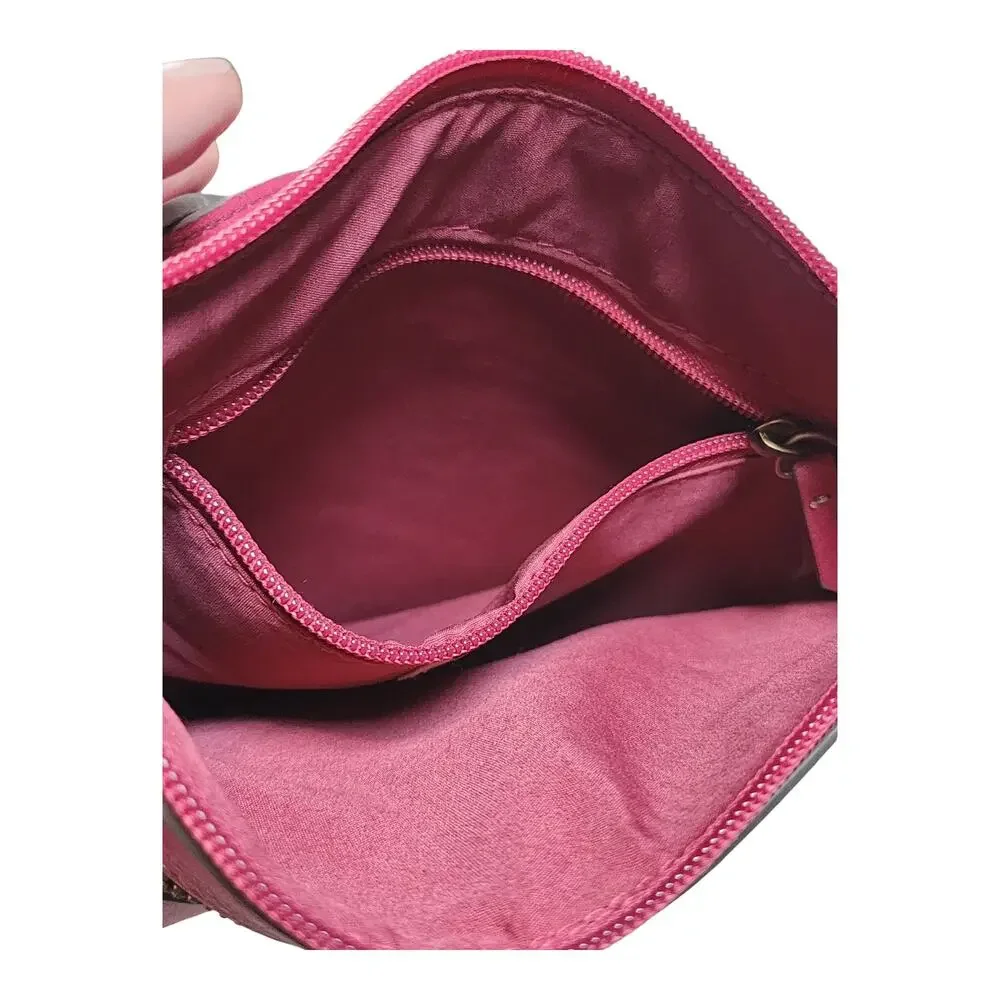 St. John's Bay Vivian Convertible Crossbody Bag Dark Wine Pink Faux Leather NWOT